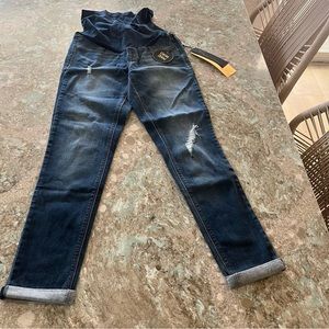 1822 Maternity Belly Band Distressed Ankle Jeans 27 NWT